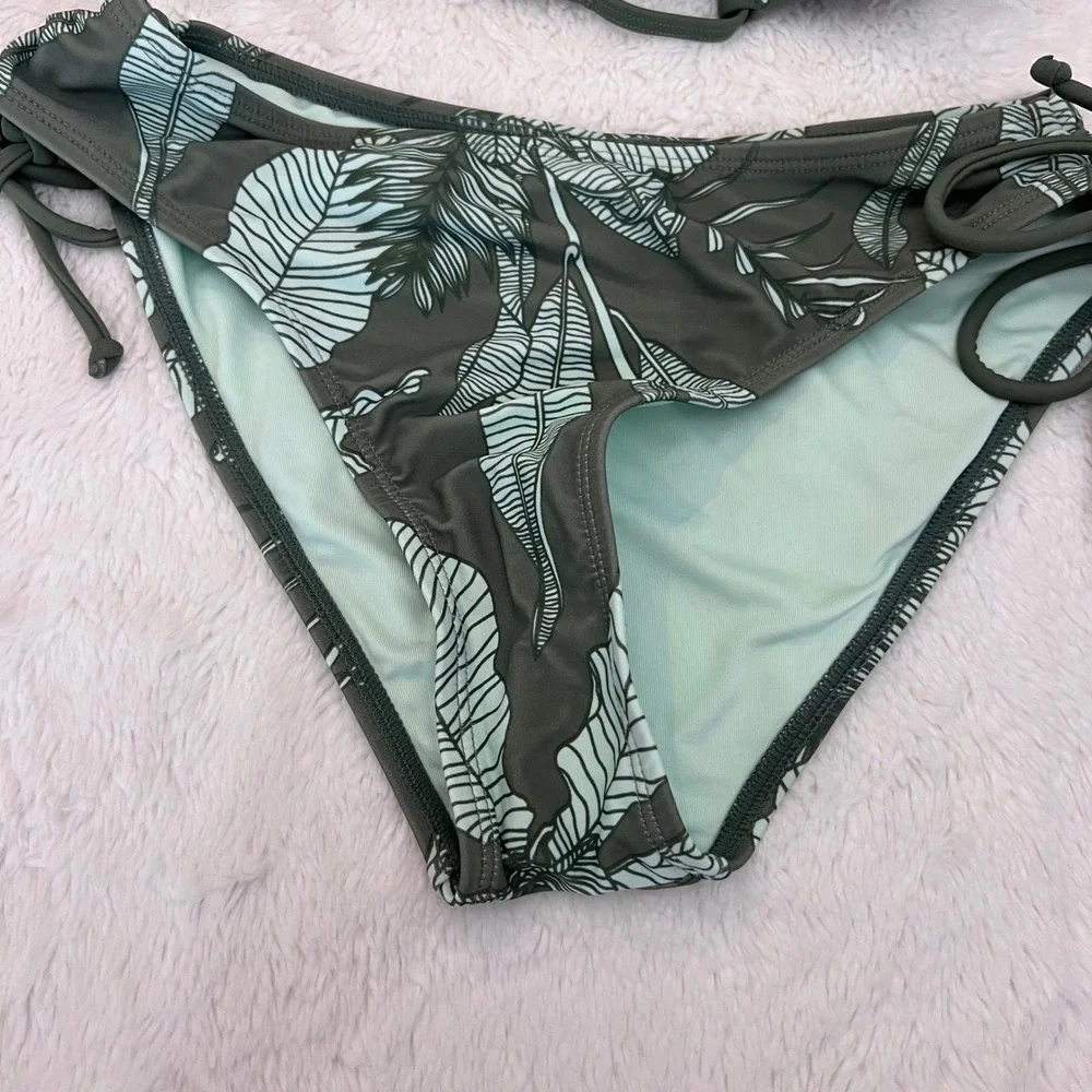 Cupshe Womens Olive Green Tropical‎ Palm Leaf Bikini Set Size XS DAA12C3G001PP